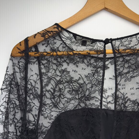 TARA JARMON Classic Lace Sleeves Cocktail Office LBD Black Dress sz 44β - Picture 3 of 7